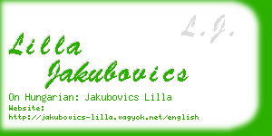 lilla jakubovics business card
